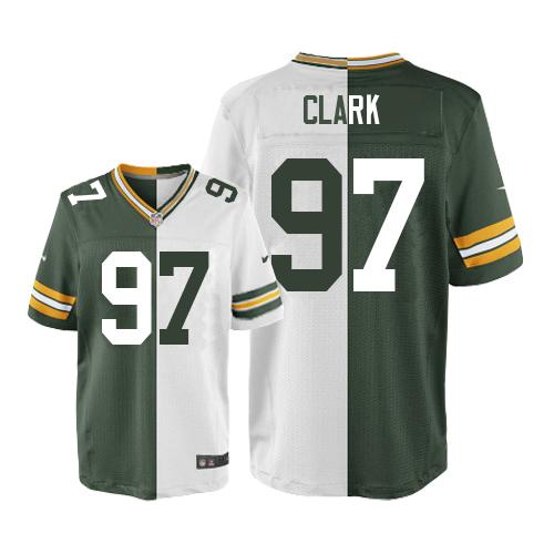 Nike Packers #97 Kenny Clark Green/White Men's Stitched NFL Elite Split Jersey - Click Image to Close